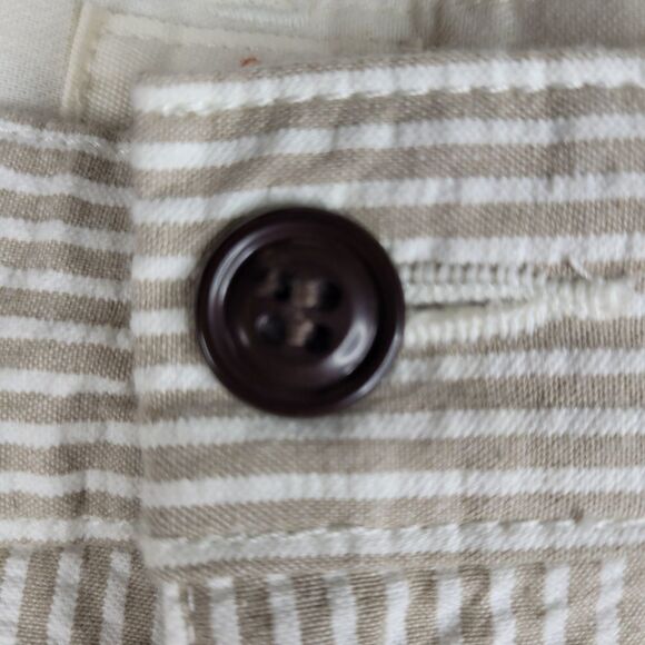 NEW 38 LEVI'S DOCKERS striped Tan white COTTON SHORTS pockets NWT - Picture 5 of 12